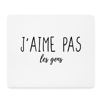 J'aime pas les gens - Tapis de souris (format paysage) - blanc - Devant