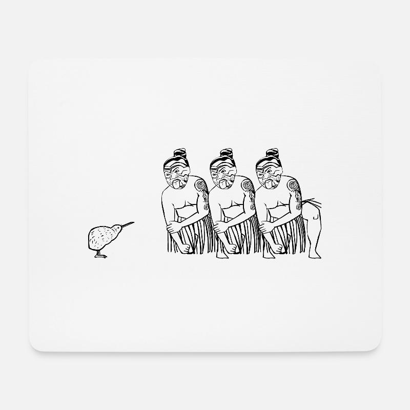 Maori mit Kiwi - Mousepad (Querformat) - Weiß