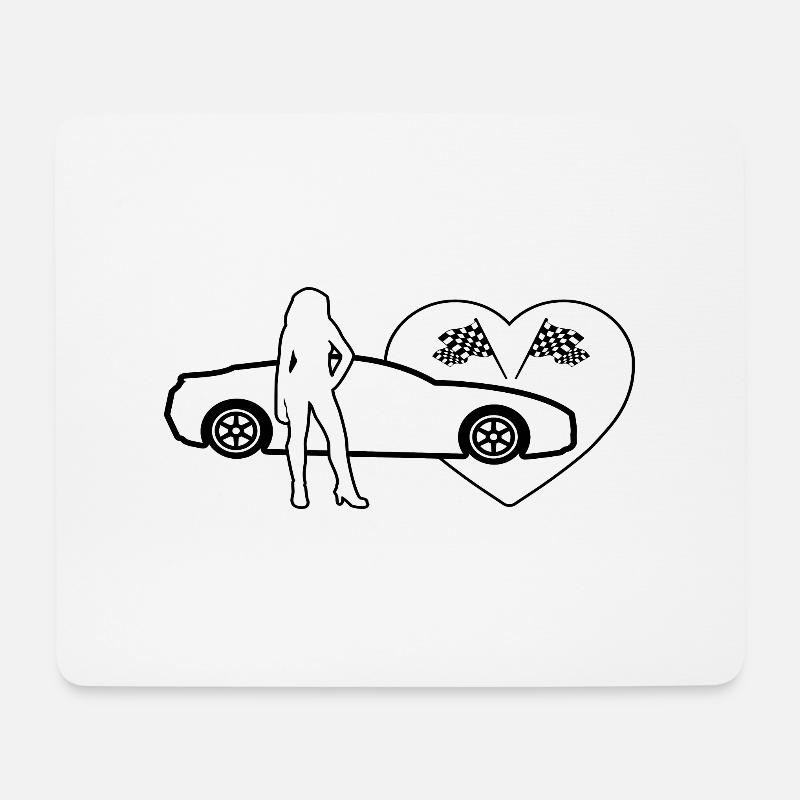 Auto - Mousepad (Querformat) - Weiß