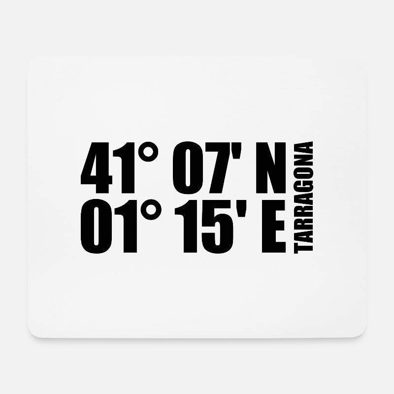 Tarragona Koordinaten - Mousepad (Querformat) - Weiß
