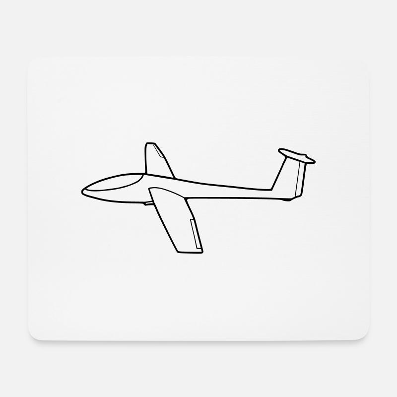 Segelflugzeug - Mousepad (Querformat) - Weiß