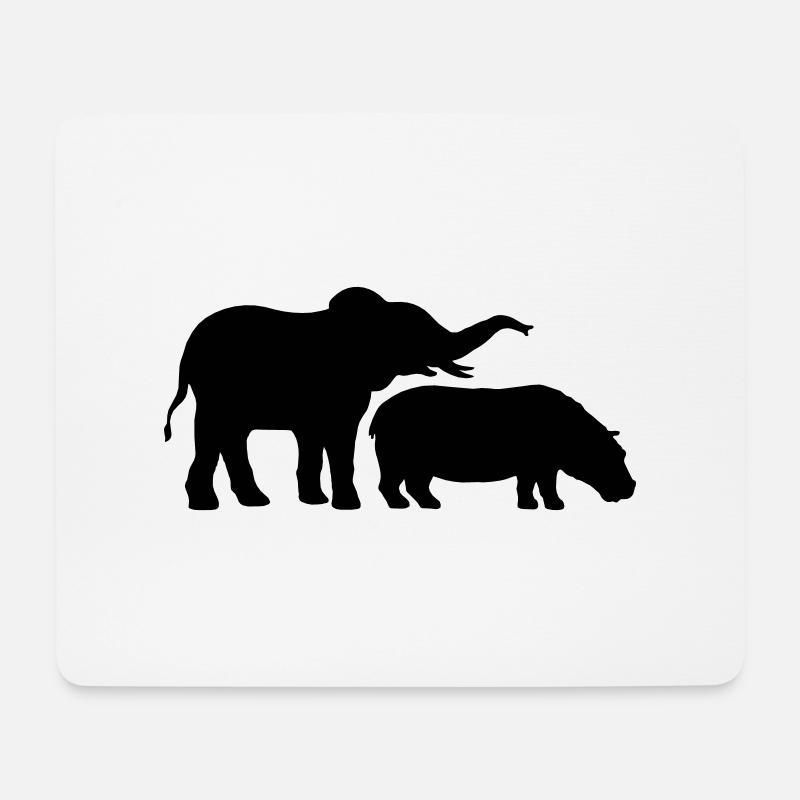 Nilpferd Elefant Dickhäuter Team - Mousepad (Querformat) - Weiß