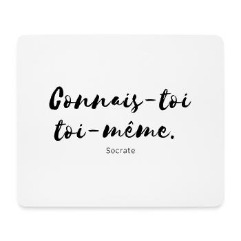 Citation noire " Connais toi toi même " Socrate - Tapis de souris (format paysage) - blanc - Devant