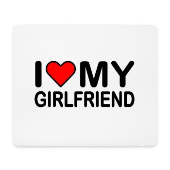 I love my girlfriend - Tapis de souris (format paysage) - blanc - Devant
