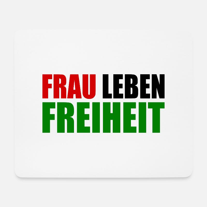 Frau leben freiheit - Mousepad (Querformat) - Weiß
