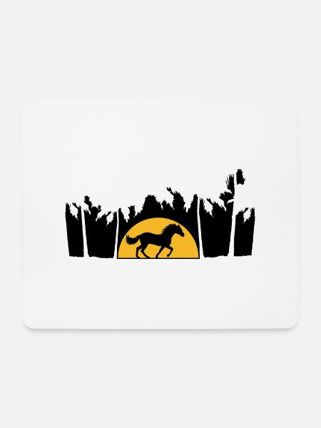 Palmen Strand Sonne Pferd - Mousepad (Querformat) - Weiß