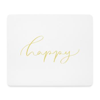 Happy - Mousepad (Querformat) - Weiß - Vorne