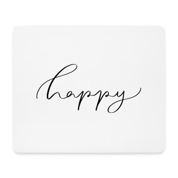 Happy - Mousepad (Querformat) - Weiß - Vorne
