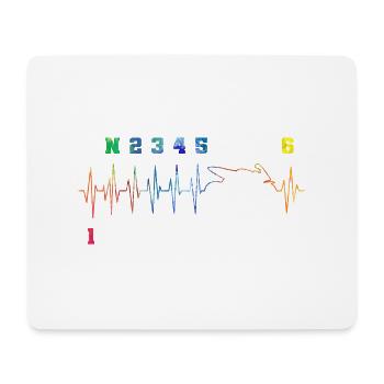 Ecg Heartbeat Dirt Biker Motorcycle Enduro Motocro - Mousepad (Querformat) - Weiß - Vorne