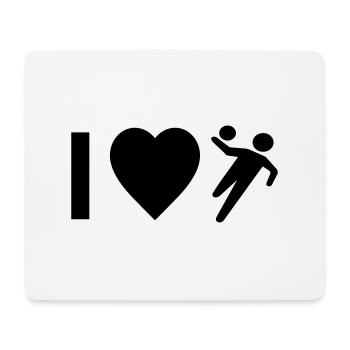 Design cool « I Love Handball » pour lui et elle - Tapis de souris (format paysage) - blanc - Devant