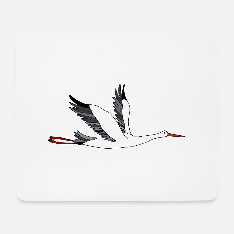 Storch - Mousepad (Querformat) - Weiß