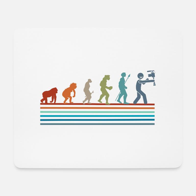 Retro Vintage Social Media Evolution - Mousepad (Querformat) - Weiß