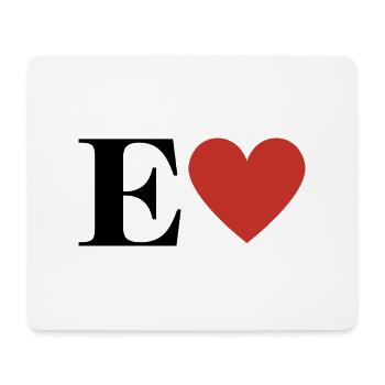 Buchstabe e rotes Herz - Mousepad (Querformat) - Weiß - Vorne