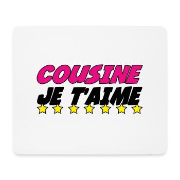 COUSINE, ich liebe dich - Mousepad (Querformat) - Weiß - Vorne