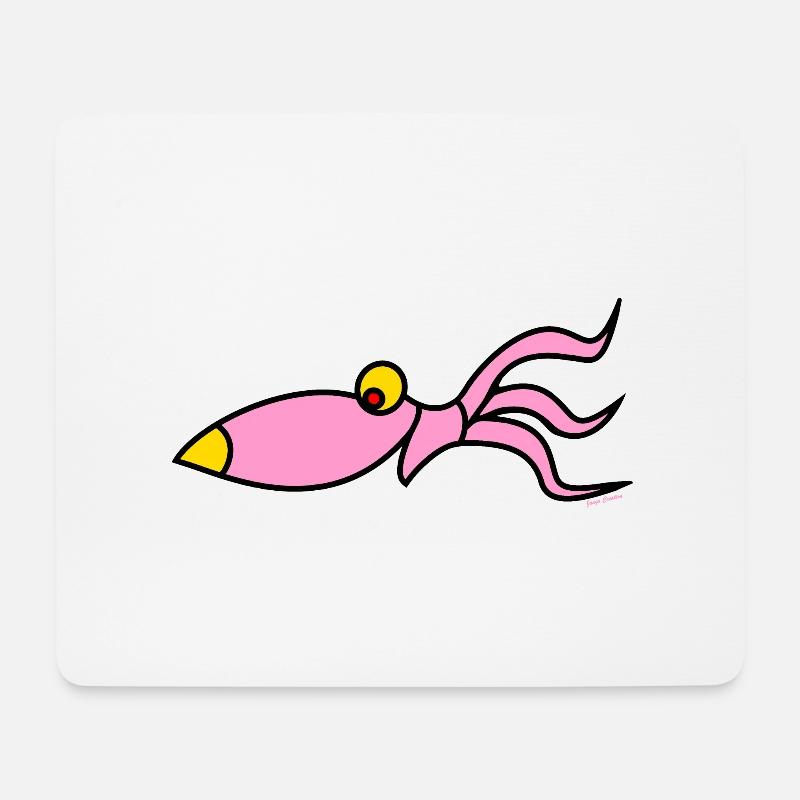 funny squid - Mousepad (Querformat) - Weiß