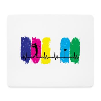Golf-Herzschlag - Mousepad (Querformat) - Weiß - Vorne
