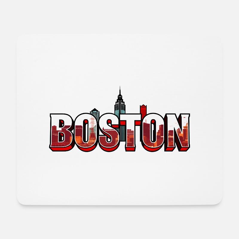 Boston Massachusetts Geschenk - Mousepad (Querformat) - Weiß