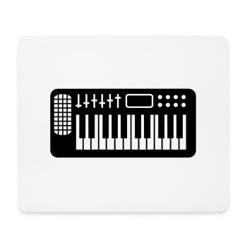 Synthétiseur Clavier Fort Techno DJ Musique Fête - Tapis de souris (format paysage) - blanc - Devant