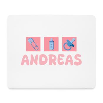 Sucette Andreas - Tapis de souris (format paysage) - blanc - Devant