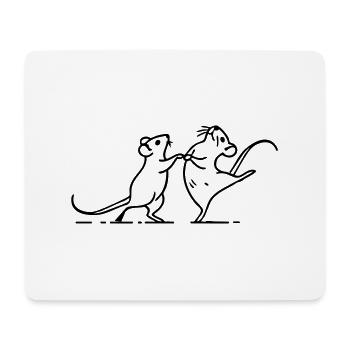 souris blanches dansantes - Tapis de souris (format paysage) - blanc - Devant