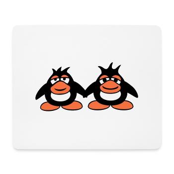 Penguins Team 2 Friends Tired Couple Holding Hands - Mouse Pad (horizontal) - white - Front
