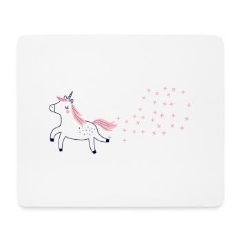 Glitzer-Pupsendes Einhorn - Mousepad (Querformat) - Weiß - Vorne
