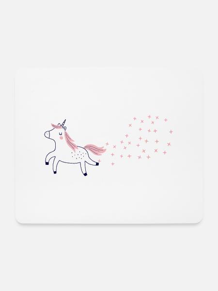 Glitzer-Pupsendes Einhorn - Mousepad (Querformat) - Weiß