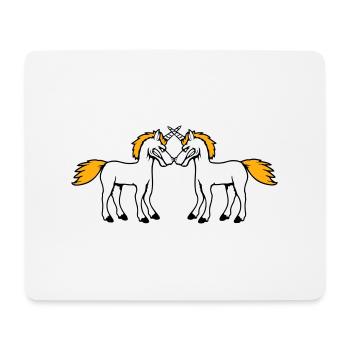 2 Unicorns Fight Evil Angry Attack Duel Team - Mouse Pad (horizontal) - white - Front