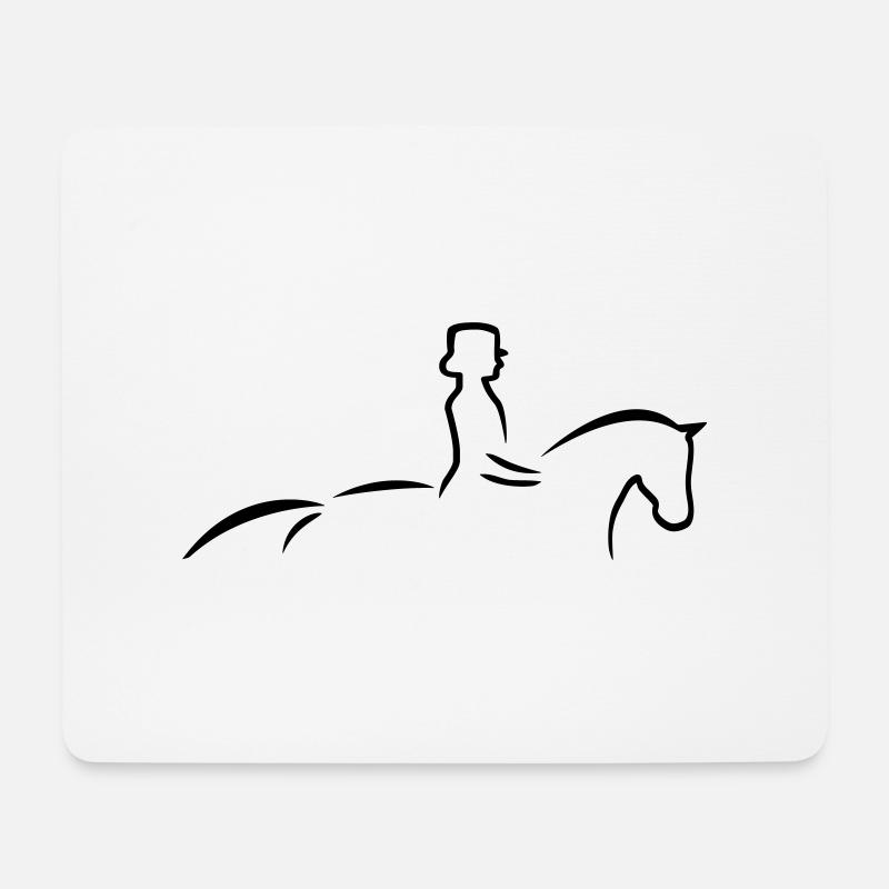 Dressurpferd - Mousepad (Querformat) - Weiß
