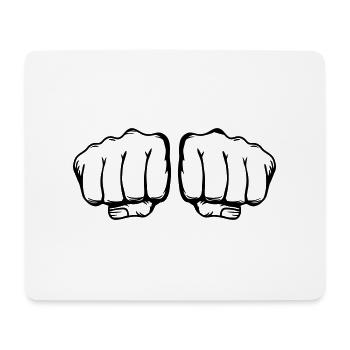 two fists - Mouse Pad (horizontal) - white - Front