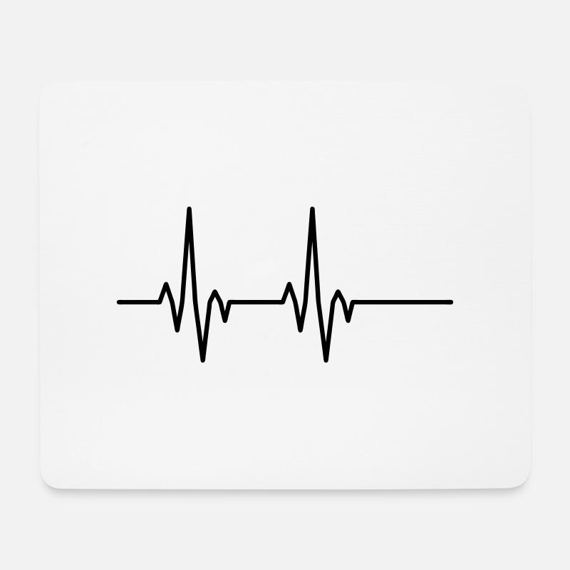Puls Pulsschlag Herzschlag - Mousepad (Querformat) - Weiß