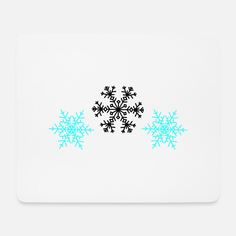 Schneeflocken - Mousepad (Querformat) - Weiß
