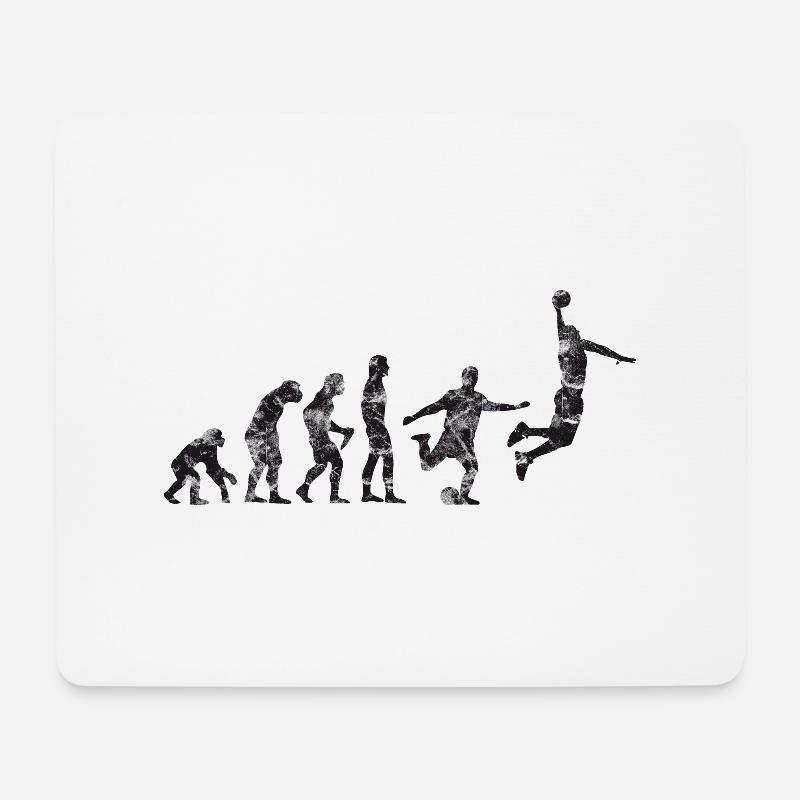 Basketball Evolution Soccer Dunk, vintage look - Mouse Pad (horizontal) - white