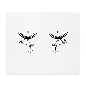 Brüste Einhörner lustiges Einhorn Titten Print - Mousepad (Querformat) - Weiß - Vorne