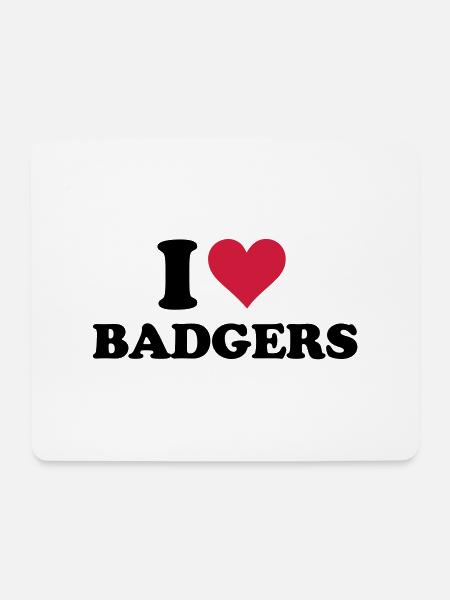 I Heart Badgers - Mousepad (Querformat) - Weiß