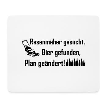 Rasenmäher gesucht Bier gefunden - Mousepad (Querformat) - Weiß - Vorne