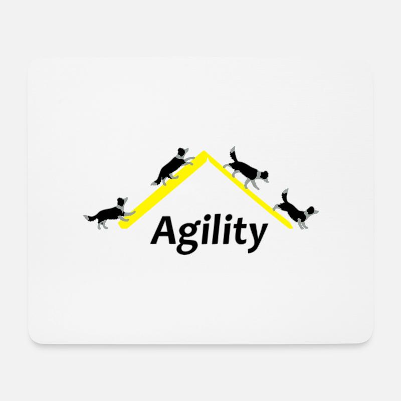 Agility 4x Border Collie - Mouse Pad (horizontal) - white