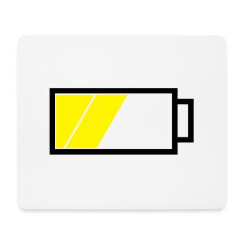 Akku halbvoll - Mousepad (Querformat) - Weiß - Vorne