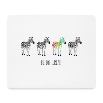 Zebra rainbow be different - Tapis de souris (format paysage) - blanc - Devant