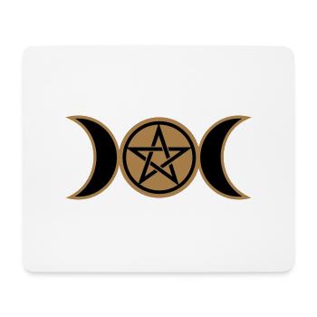 Pentakel /Pentagramm - Wicca triple moon / Mond - Mousepad (Querformat) - Weiß - Vorne