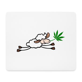 Schaf Hanf springend png - Mousepad (Querformat) - Weiß - Vorne
