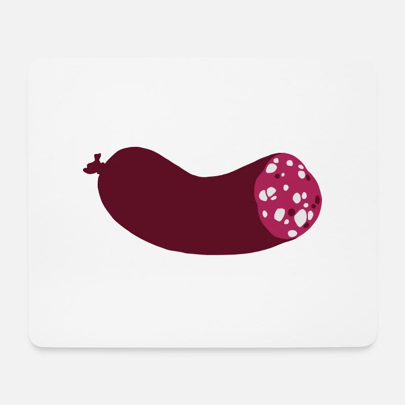 halbe Wurst dreifarbig mit Weiß - Mousepad (Querformat) - Weiß