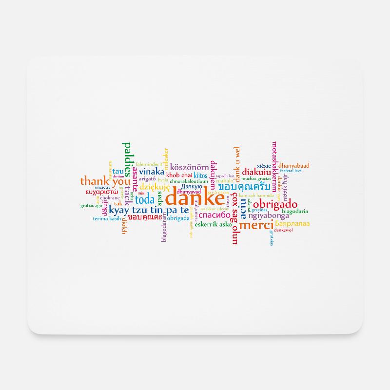 Danke in versch. Sprachen - Mousepad (Querformat) - Weiß