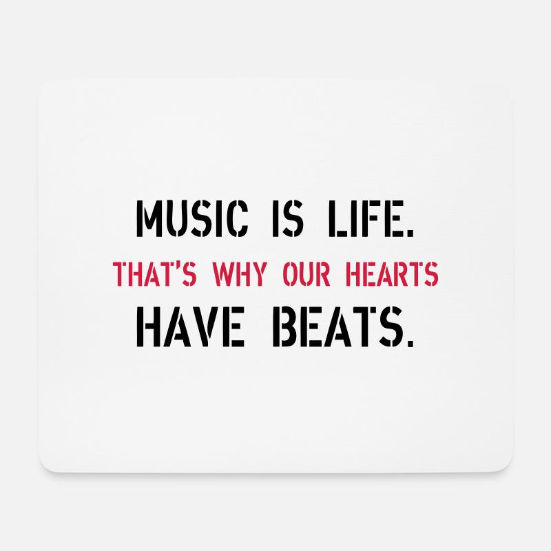 Music Is Life - Mousepad (Querformat) - Weiß