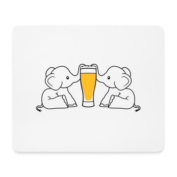 Couple d'équipe 2 amis équipage alcool bière d'éléphant sucer - Tapis de souris (format paysage) - blanc - Devant