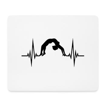 bridge yoga pulse heartbeat frequency floor fitnes - Mouse Pad (horizontal) - white - Front