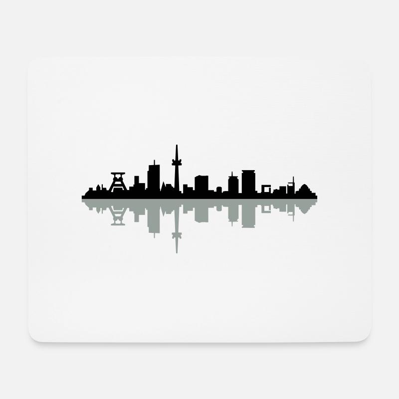 Skyline Essen - Mousepad (Querformat) - Weiß