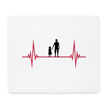heart rate pulse dad father and daughter va - Mouse Pad (horizontal) - white - Front