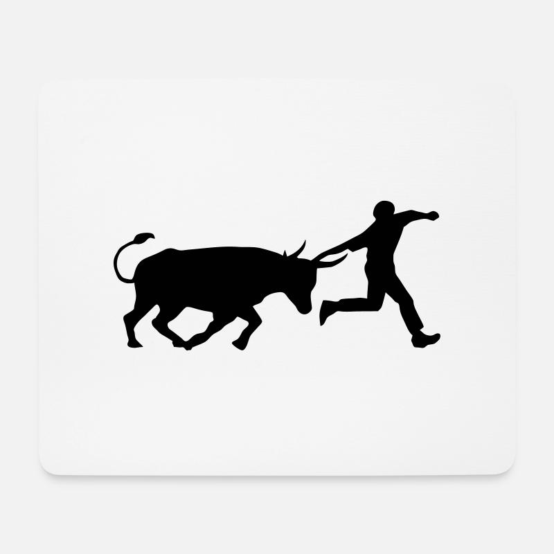 course camarguaise landaise taureau - Tapis de souris (format paysage) - blanc