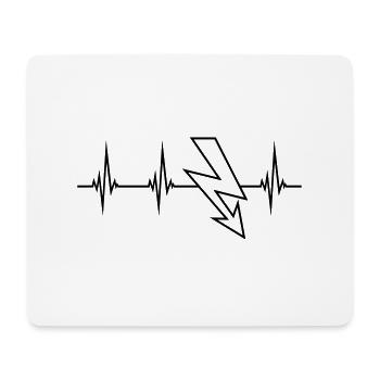elektrisch kabel strom puls herzschlag frequenz bl - Mousepad (Querformat) - Weiß - Vorne